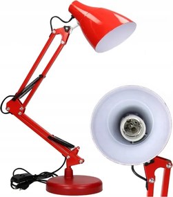 Orno Iskolai Rajzoló Lámpa Mozgatható Íróasztalhoz E27 60W Fém Piros