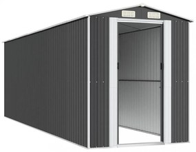 antracitszürke horganyzott acél kerti fészer 192 x 606 x 223 cm