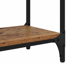 vidaXL Konzolasztal polcokkal Öreg fa 100 x 29 x 75 cm Faanyag
