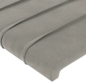 világosszürke bársony LED-es fejtámla 180x5x118/128 cm