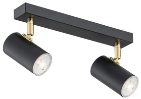 Argon 0891 - Spotlámpa LAGOS 2xGU10/5W/230V fekete/sárgaréz