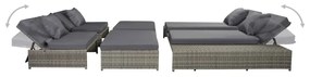 15 részes szürke kültéri polyrattan pihenőszett
