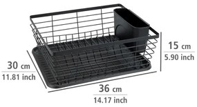 WENKO 54766100 - Edénycsepegtető BLACK OUTDOOR KITCHEN 36x30 cm fekete/fekete