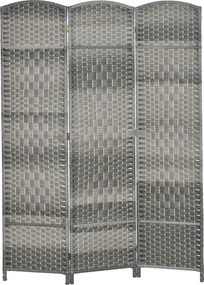 HOMCOM 3-panelos Összecsukható Paraván 135x180 cm Szobai Elválasztó, Magánéletet Védő Paraván Polipropilén Iroda és Hálószoba Szürke Mix | Aosom