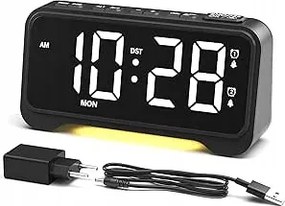 Led Digitális Ébresztőóra Lámpával, Nagy Számjegyű Óra Usb/ Usb-c