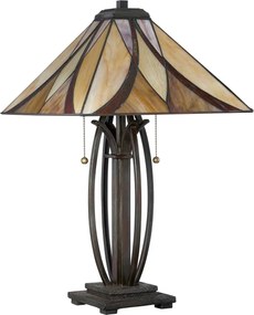 Quoizel klasszikus tiffany asztali lámpa asheville antik bronz színezett elsqz-asheville-tl