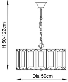 Endon 61294 - Csillár láncon CLOONEY 8xE14/40W/230V fekete/füstös