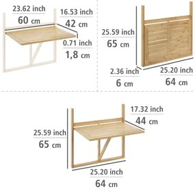 WENKO 69806800 - WAIKIKI asztal 64x65 cm fehér/barna