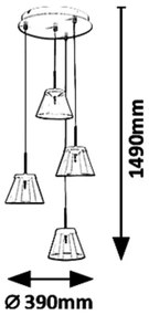 Rabalux 5032 - LED Csillár zsinóron AVIANA 4xLED/6W/230V
