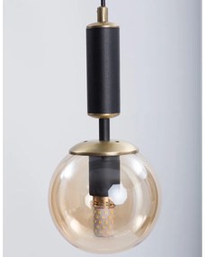 Sárga-fekete függőlámpa üveg búrával ø 15 cm Hector – Squid Lighting