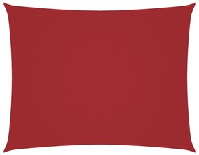 piros téglalap alakú oxford-szövet napvitorla 2,5 x 4 m