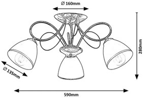 Brilagi - FRED felületre szerelt csillár 3xE27/60W/230V, átmérő 59 cm, fényes króm