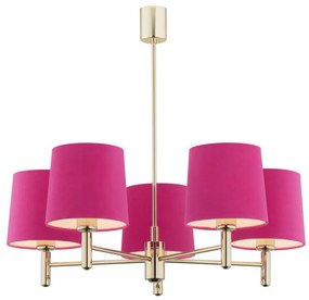 Argon 2089 - PONTE 5xE27/15W/230V függeszték, réz/rózsaszín