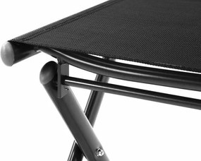 Kerti szék összecsukható GARTH + lábtartó - fekete