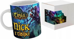 Tibia bögre a nickeddel Személyre szabott játékos bögre Tibi