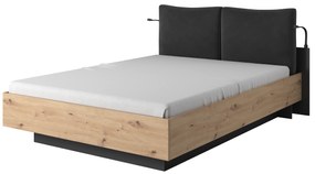 Franciaágy 160 cm Nedra (matrac és ágyrács nélkül) (artisan tölgy  + antracit). 1071369