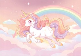 Fotótapéta Gyerekeknek Lányok Unikornis Szivárvány Gyerek Tapéta 150x105