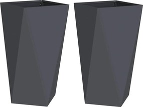 vidaXL Növénytartó 2 pcs Antracit 40 x 40 x 75 cm Acél