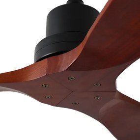 ZEVENTI - LIONI mennyezeti ventilátor Wi-Fi Tuya fekete/tölgy + távirányító