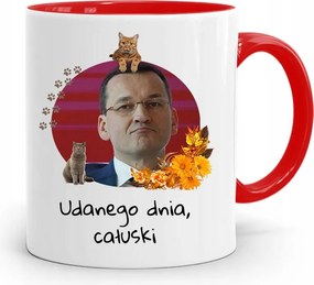 Piros Politikus Bögre Mateusz Morawiecki Miniszterelnök fényképes nyomtatással