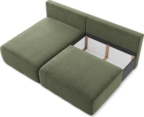 Zöld kinyitható-tárolóhelyes sarokkanapé (bal oldali) Kalena – Makamii