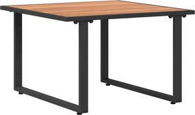vidaXL Dohányzóasztal Fekete és Barna 55 x 55 x 35 cm Porszórt acél