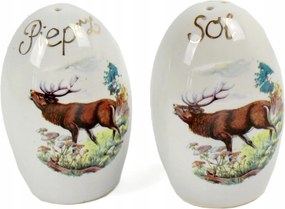 Fűszertartó szett só bors díszített szarvas vadász motívummal