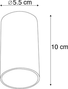 4 darabos modern, felületre szerelhető spotlámpa szett fekete 5,5 cm GU10 50 mm - Tuba