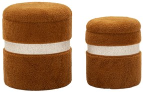 Teddy puff készlet – 2 db, barna – Retro