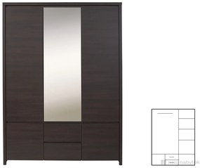 Ruhásszekrény Kasey SZF5D2S (Wenge). 735091