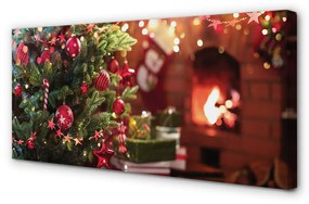 Canvas képek Dísz karácsonyfa ajándékok 125x50 cm