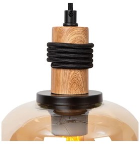 Lucide 45408/18/62 - Csillár zsinóron ILONA 1xE27/40W/230V átm. 18 cm fekete/bézs