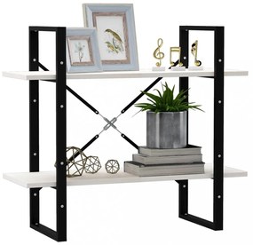 kétszintes fehér tömör fenyőfa könyvszekrény 80 x 30 x 70 cm