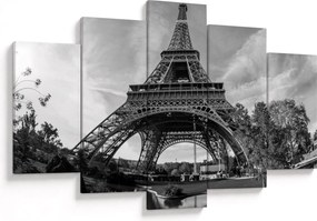 Kép - Eiffel-torony, fekete-fehér (150x105 cm)