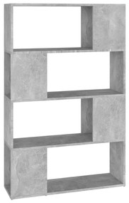 betonszürke térelválasztó könyvszekrény 80 x 24 x 124,5 cm