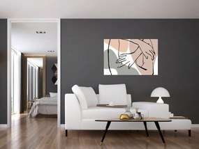 Kép - Női test vonal művészet N⁰2 (90x60 cm)