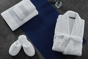 AQUA törölközők és fürdőlepedők ajándékszettje, 5 db Szett (2 db 33 x 33 cm-es, 2 db 45x90 cm-es törölköző, 75 x 150 cm-es fürdőlepedő) Fehér - Türkiz színű hímzés / Turquoise