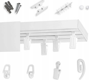 Hármas Pvc mennyezeti sín álcázó mennyezeti függönykarnis fedéllel 130