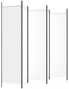 6 paneles fehér szövet térelválasztó 300x200 cm