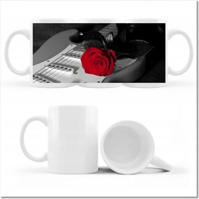 Fotó bögre Elektromos gitár rózsával