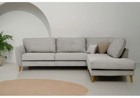 Világosszürke kordbársony sarokkanapé (jobb oldali) Paris – Scandic