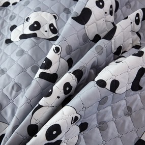 Ágytakaró mintával PANDA szürke Méret: 170 x 210 cm