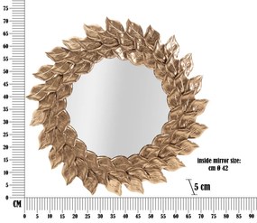 Fali tükör glam szirom rame ø 73x5cm