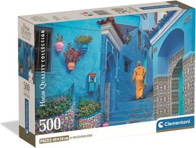 Marokkó Blue Street of Chefchaouen 500 db-os puzzle Clementoni