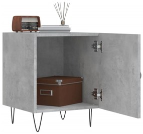 2 db betonszürke szerelt fa éjjeliszekrény 40 x 40 x 50 cm