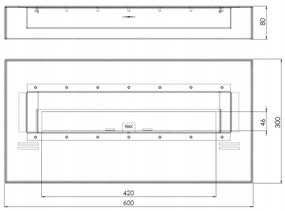 InFire - BIO kandalló 8x60 cm 3kW fekete