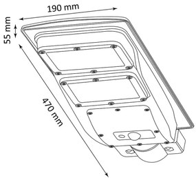 LED napelemes utcai lámpa szenzorral STREET 2xLED/6W/3,2V IP65 + DO