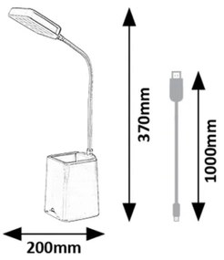 Rabalux 74244 - LED Dimmelhető asztali lámpa ARVID LED/6W/230V 5000K kék