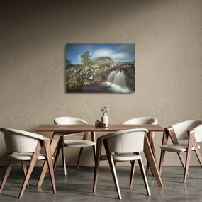 Vízesések és hegyek képe (üvegen) (70x50 cm)