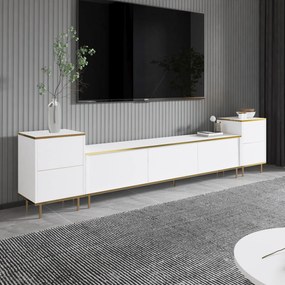 TV szekrény Imaj - White, Gold